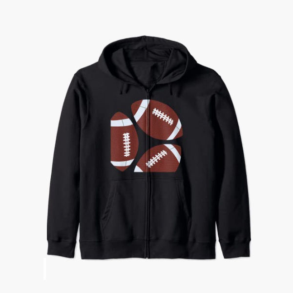 American Football Gridiron Ball Zip Hoodie