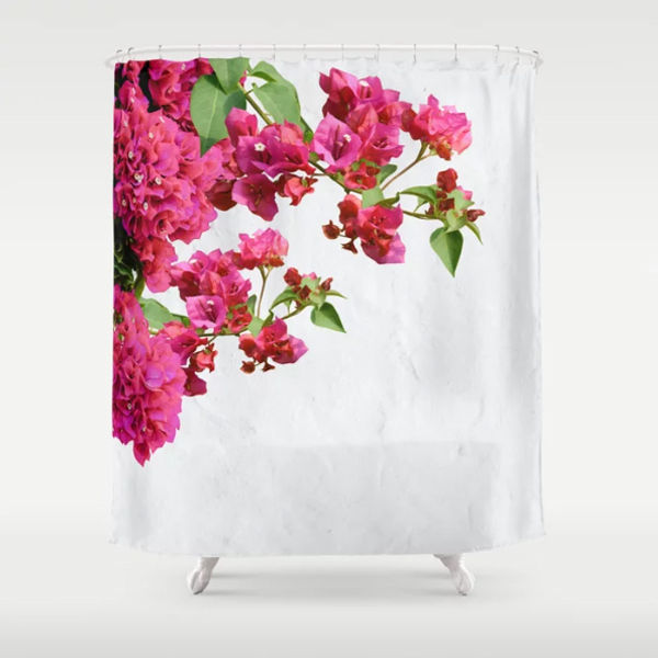 Bougainvillea Floral Mediterranean Greek Island/Shower Curtain