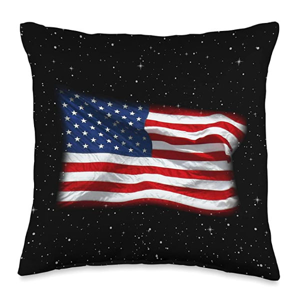 iDove Design Stars and Stripes USA Patriotic American Flag Throw Pillow, 16x16, Multicolor