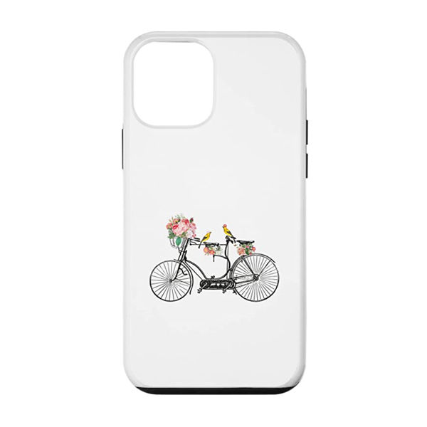 iPhone 12 mini Romantic Vintage Tandem Bicycle Flowers & Birds Case