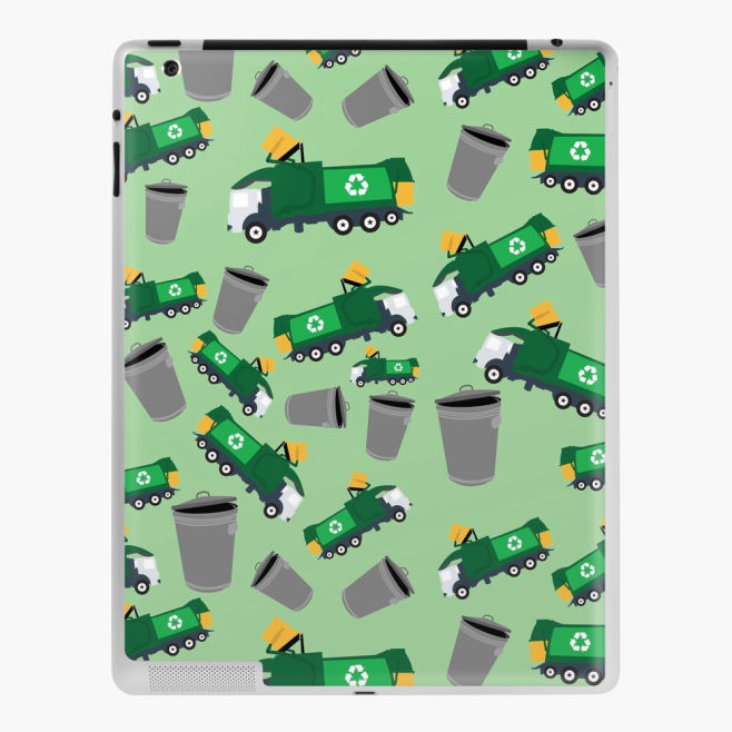 Recycling Garbage Truck Pattern iPad Case & Skin