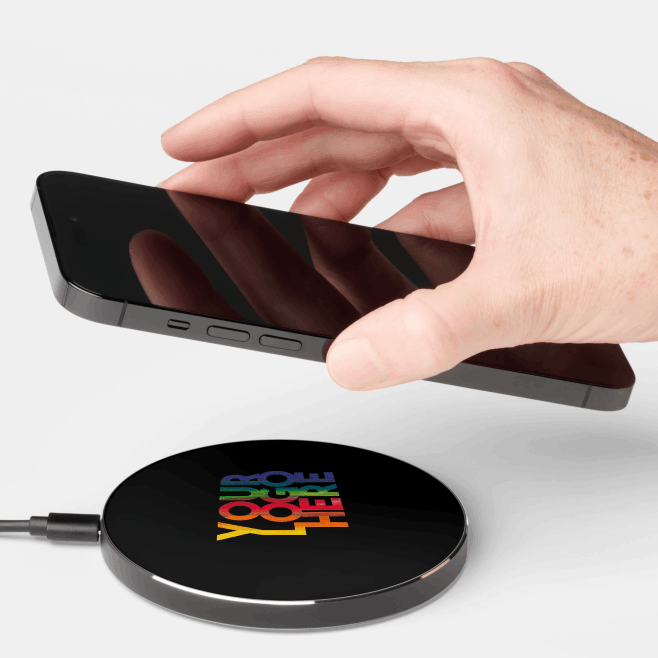 Black Simple Business Logo Wireless Charger