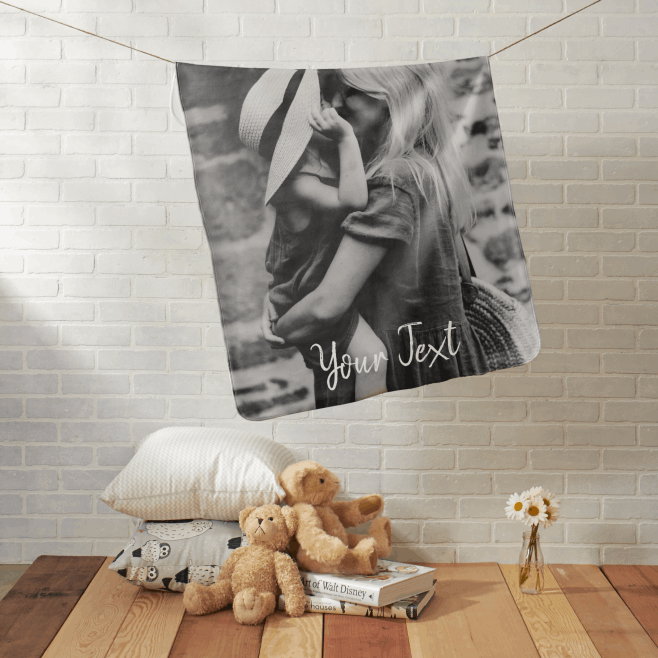 Personalized Photo & Custom Text Template Baby Blanket